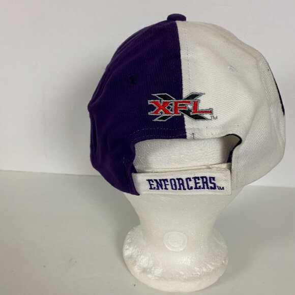 Vintage XFL Chicago Enforcers Hat Football Purple White Adjustable Baseball Cap - Picture 4 of 11
